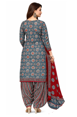 Multicolor  color crepe silk printed women unstitched dress material 3