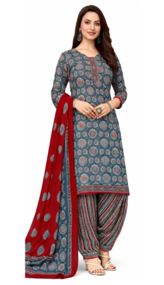 Multicolor  color crepe silk printed women unstitched dress material 4