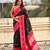 Black soft silk rangoli art zari weaving saree with contrast blouse piece