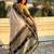 Off white soft silk rangoli art zari weaving saree with contrast blouse piece