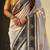 Off white soft silk rangoli art zari weaving saree with contrast blouse piece