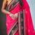 Pink soft silk rangoli art zari weaving saree with contrast blouse piece