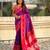 Purple soft silk rangoli art zari weaving saree with contrast blouse piece