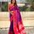 Purple soft silk rangoli art zari weaving saree with contrast blouse piece
