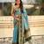 Blue soft silk rangoli art zari weaving saree with contrast blouse piece