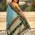 Blue soft silk rangoli art zari weaving saree with contrast blouse piece