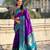 Violet soft silk rangoli art zari weaving saree with contrast blouse piece