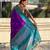 Violet soft silk rangoli art zari weaving saree with contrast blouse piece
