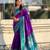 Violet soft silk rangoli art zari weaving saree with contrast blouse piece