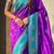 Violet soft silk rangoli art zari weaving saree with contrast blouse piece