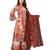 Orange color crepe silk printed women unstitched dress material