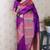Purple soft silk floral meenakari zari weaving saree with matching blouse piece