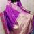 Purple soft silk floral meenakari zari weaving saree with matching blouse piece