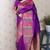 Purple soft silk floral meenakari zari weaving saree with matching blouse piece