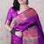 Purple soft silk floral meenakari zari weaving saree with matching blouse piece