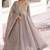 Outstanding Grey Zari Work Crushed Marriage Wear Gown With Dupatta