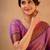 Purple fancy cotton handloom saree with blouse piece for women
