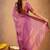 Purple fancy cotton handloom saree with blouse piece for women
