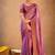 Purple fancy cotton handloom saree with blouse piece for women