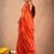 Orange fancy cotton handloom saree with blouse piece for women