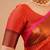 Orange fancy cotton handloom saree with blouse piece for women