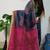 Blue & pink fancy cotton handloom saree with blouse piece for women