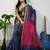 Blue & pink fancy cotton handloom saree with blouse piece for women