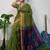 Green & blue fancy cotton handloom saree with blouse piece for women