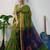 Green & blue fancy cotton handloom saree with blouse piece for women