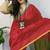 Red & green fancy cotton handloom saree with blouse piece for women