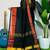 Black fancy cotton handloom saree with blouse piece for women
