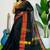 Black fancy cotton handloom saree with blouse piece for women