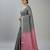 Grey fancy cotton handloom saree with blouse piece for women