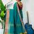 Blue fancy cotton handloom saree with blouse piece for women