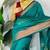 Blue fancy cotton handloom saree with blouse piece for women