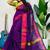 Magenta fancy cotton handloom saree with blouse piece for women