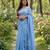 Sky fancy cotton handloom saree with blouse piece for women