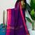 Magenta fancy cotton handloom saree with blouse piece for women
