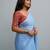 Sky fancy cotton handloom saree with blouse piece for women