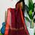 Red fancy cotton handloom saree with blouse piece for women