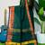 Teal Green fancy cotton handloom saree with blouse piece for women