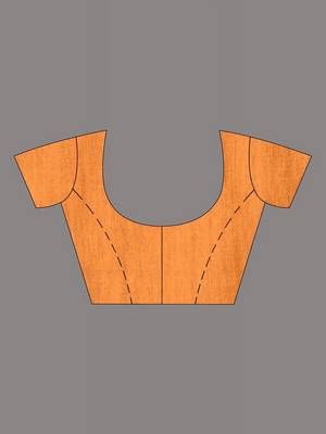 Orange & teal fancy cotton handloom saree with blouse piece for women 4