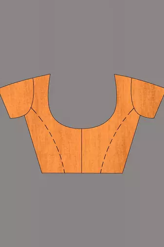 Orange & teal fancy cotton handloom saree with blouse piece for women