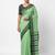 Green fancy cotton handloom saree with blouse piece for women