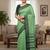 Green fancy cotton handloom saree with blouse piece for women