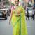 Green fancy cotton handloom saree with blouse piece for women