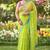 Green fancy cotton handloom saree with blouse piece for women