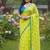 Green fancy cotton handloom saree with blouse piece for women