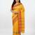 Yellow fancy cotton handloom saree with blouse piece for women