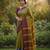 Green fancy cotton handloom saree with blouse piece for women